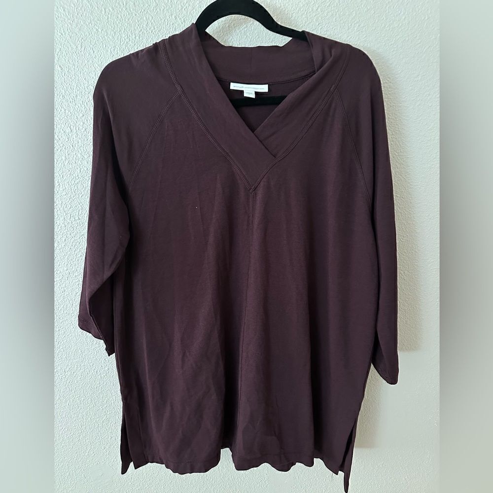 J Jill PureJill French Terry Long Sleeve Tunic Blouse Sz L